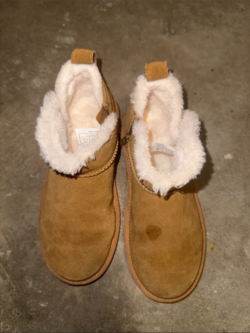 Koolaburra Kids Chestnut Tan Plush-Lined Slip-On Slippers